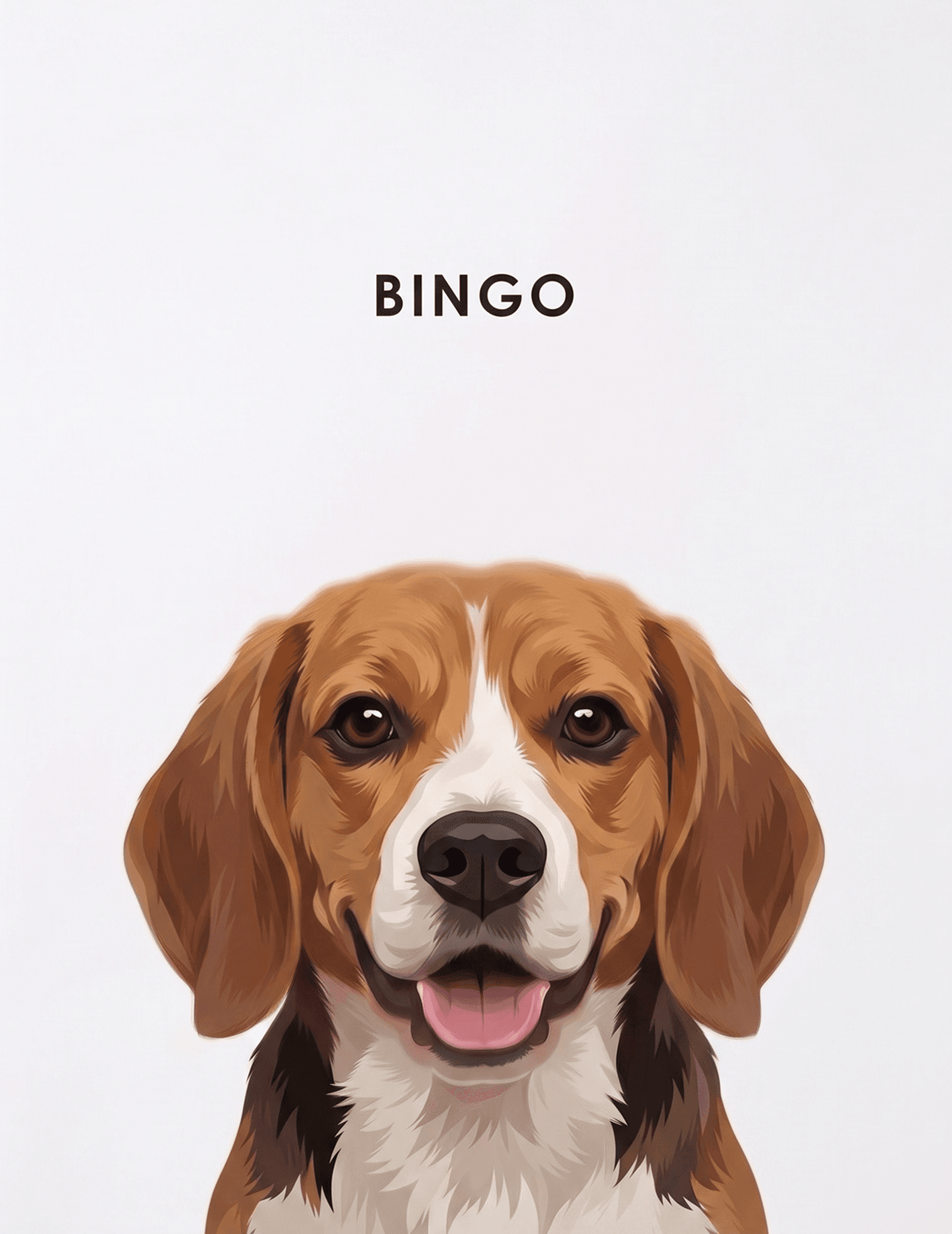 Retrato personalizado de 1 pet emoldurado — Apenas Poster (1/1)