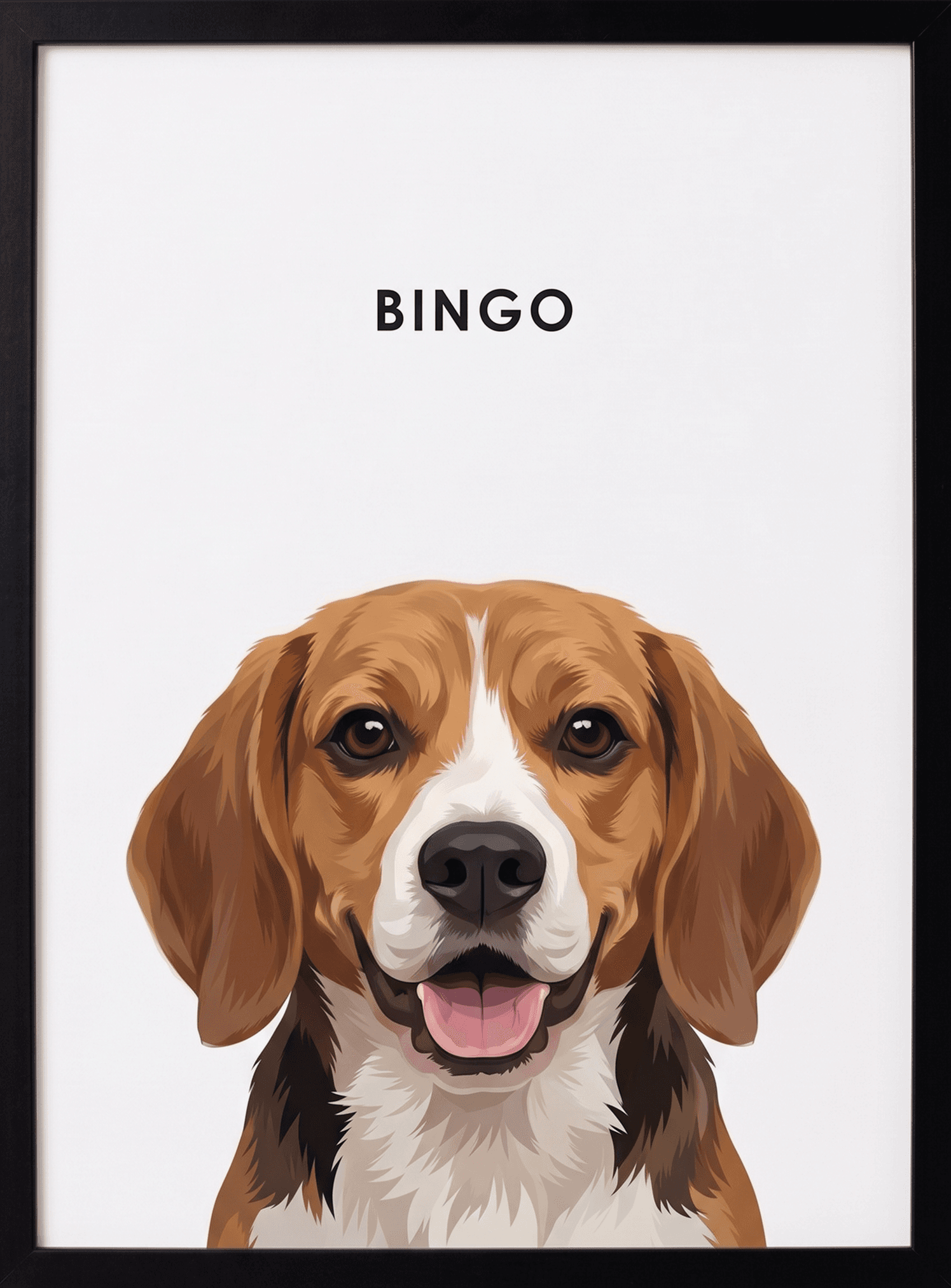 Retrato personalizado de 1 pet emoldurado